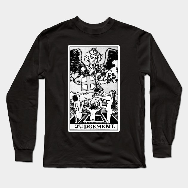 XX. Judgement Tarot Card | Black and white Long Sleeve T-Shirt by wildtribe